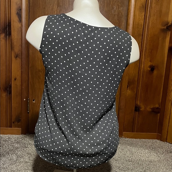 LOFT Gray Polka Dot Ruffle Blouse - Picture 3 of 4